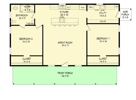 Rustic Two Bedroom Ranch House Plan 68442vr Architectural Designs