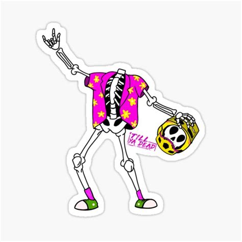 Shred Till Ya Dead Mountain Biker Skeleton Sticker For Sale By
