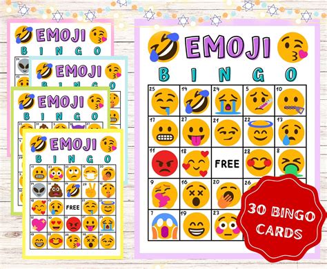 Emoji Bingo Cards Printable Emoji Bingo Cards Printable Emoji Bingo Game Emoji Party
