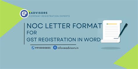 Noc Letter Format For Gst Registration In Word Archives Eadvisors