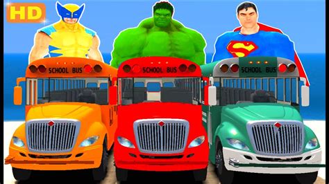 Spiderman Wheels On The Bus And Party Hulk Superman And Wolverine