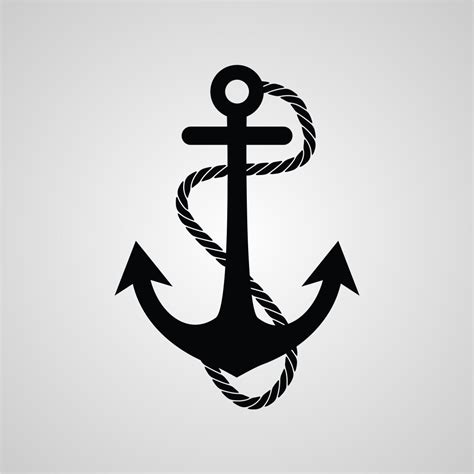 Anchor With Rope Vector Anchor Clip Art Silhouette Clip Art Svg