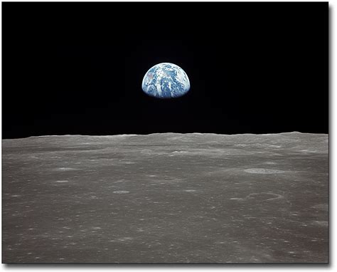 Apollo 11 Earth Rising Over Lunar Surface 11x14 Silver Halide Photo