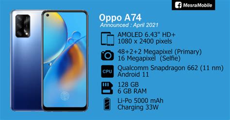 Features 5.5″ display, snapdragon 660 chipset, dual: Oppo A74 Price In Malaysia RM999 - MesraMobile