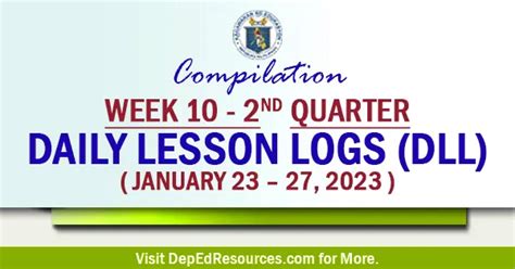 Week 10 2nd Quarter Daily Lesson Log January 23 27 2023