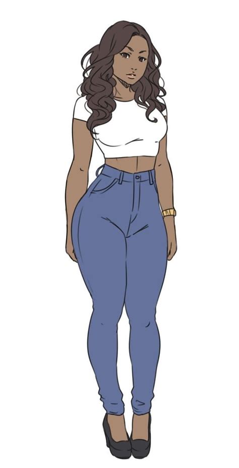 Lady Curvy In 2020 Black Girl Art Girl Cartoon Character Design