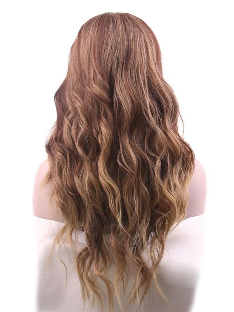Long Wavy Wigs Long Curly Natural Blonde Ombre Synthetic Wigs