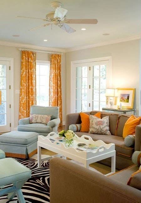Tan Blue And Orange Living Room Living Room Orange Blue And Orange