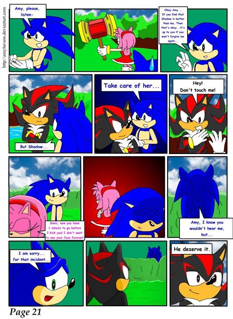 Sonamy Story Pg 21 Shadow And Amy Shadamy Comics Sonic And Amy