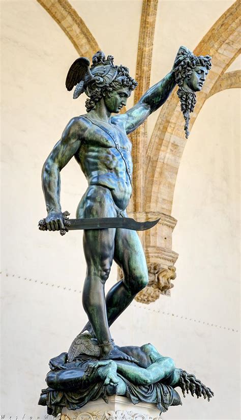 Perseus And Medusa Bronze Sculpture By Benvenuto Cellini In 1545 Made