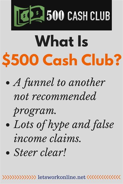 What Is 500 Cash Club Too Good To Be True Read My Review