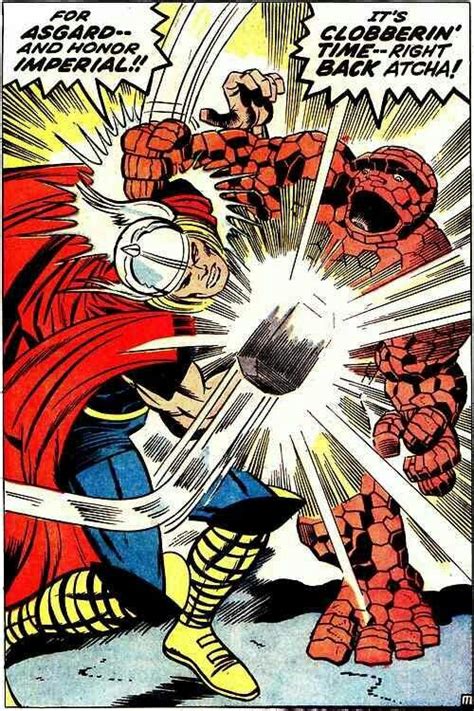 The Thing Vs Thor By Jack Kirby Comic Book Artwork Comic Book Artists