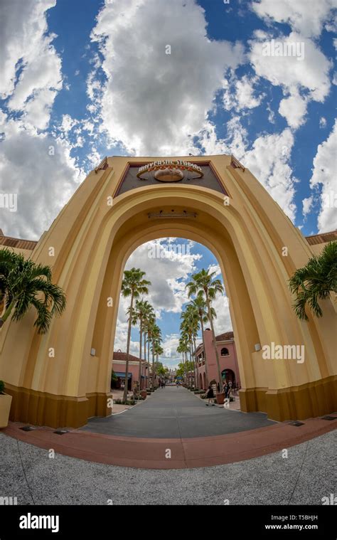Famous Archways At The Entrance To Universal Studios Theme Park