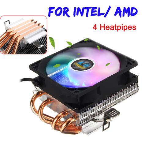 Rgb Cpu Cooler 4 Heatpipes With 90mm 3pin Cpu Fan Cooling Heatsink For
