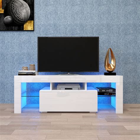 Tv Stand With Led Rgb Lights For 43 50 55 Inch Small Flat Screen Tv