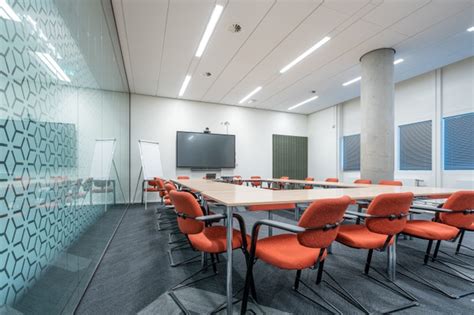 Free Photo Conference Room Interior Of A Modern Office With White