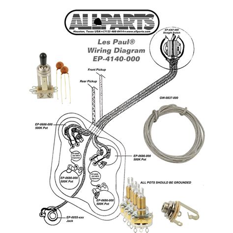 If leads are up on the side of the bass string then the high e drop out! WIRING KIT-Gibson® Les Paul Complete with Schematic ...