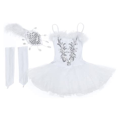 Buy Girls Shiny Sequins Ballet Tutu Dress Gymnastics Leotard Dancewear