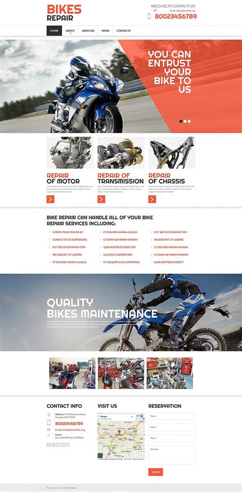 bike shop website builder responsive moto cms  template