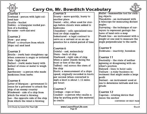 Carry On Mr Bowditch Unit Study