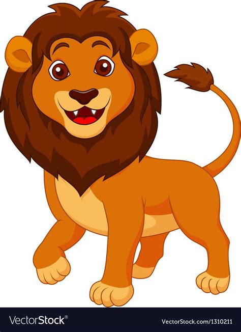 Cute Lion Cartoon Royalty Free Vector Image Vectorstock Baby Animal