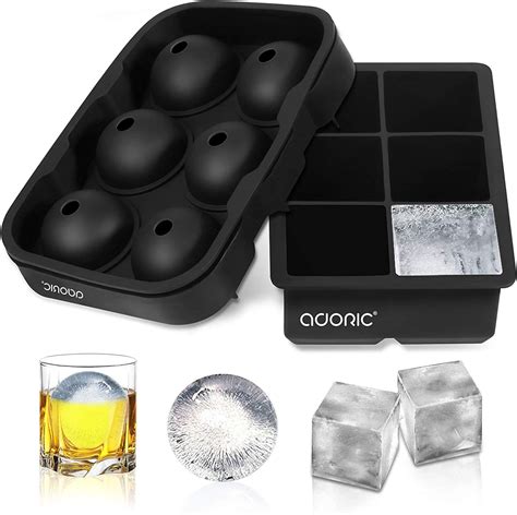 buy ice cube tray large square ice tray and sphere ice ball maker with lid for whiskey