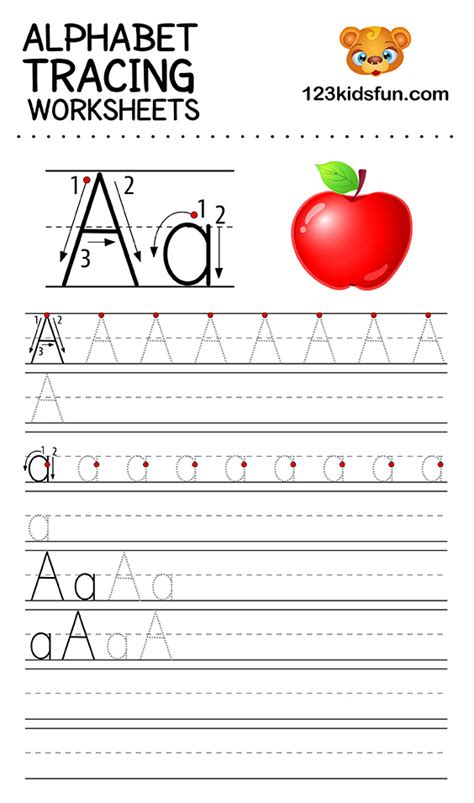 Preschool Worksheets Alphabet Tracing Letter A