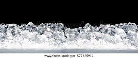 Pieces Crushed Ice Cubes On Black Stock Photo Edit Now 577625911