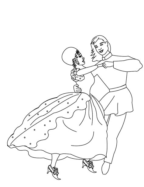 Coloring Pages Couple Dancing3