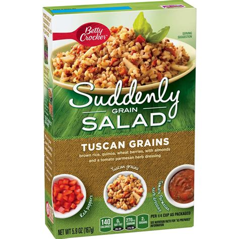 Starting with chicken, layer the spinach and cheese over the crust. Betty Crocker Tuscan Grains Suddenly Salad - Shop Rice ...
