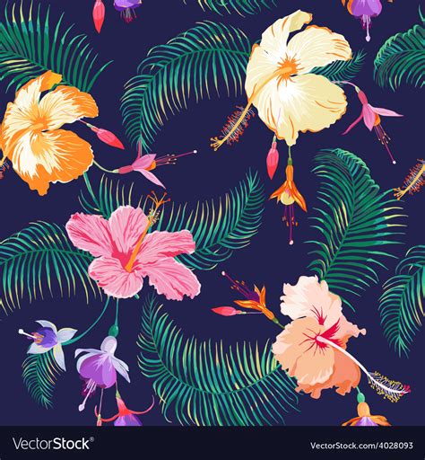 Tropical Flower Background Royalty Free Vector Image