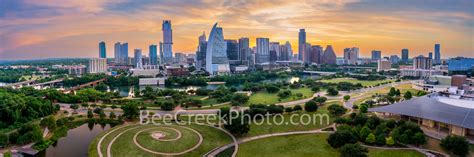 Austin Skyline Sunrise Glow Pano