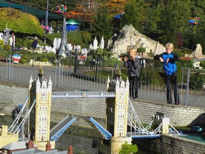 The thames path crosses the river here. Legoland in Windsor, Engeland