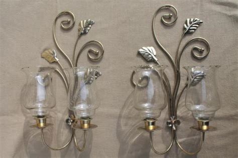 Wall Mount Candle Sconces Gold Metal Candle Holder Brackets W Etched