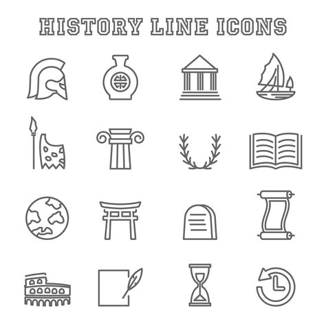 History Line Icons 2258473 Vector Art At Vecteezy