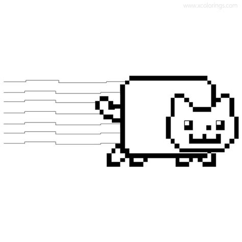Rainbow Nyan Cat Coloring Pages