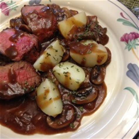 This cut is thick on one end and thin on the other. Beef Tenderloin, Port Mushroom Gravy and Red Potatoes - Date Night Dinner - BigOven