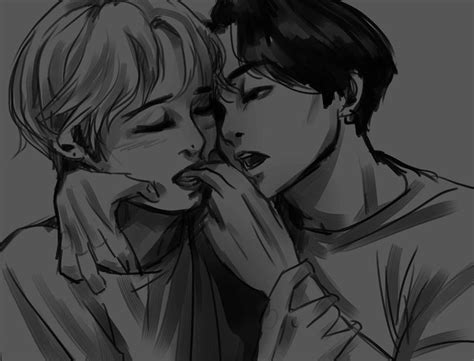 Pin De Kaitlyn Em Bts Fanarts Taekook Bts Desenho Fanfic Jikook