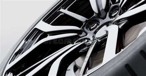 Wheel With Modern Alu Rim On White Stock Illustration Illustration Of