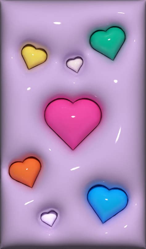 3d Color Hearts Inflate Wallpaper In 2023 Unique Iphone Wallpaper