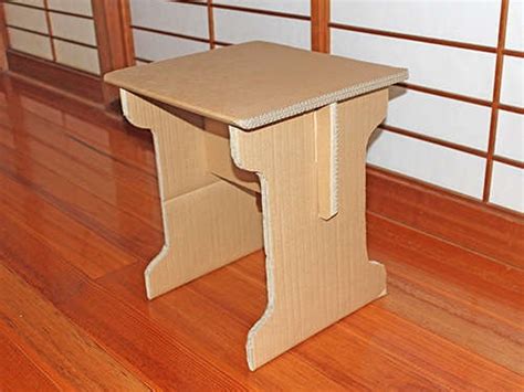 Simple Knock Down Cardboard End Table Flat Pack Cardboard Furniture
