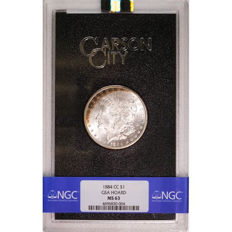 Carson City Morgan Silver Dollar 1884 Cc Gsa Ms63 Ngc Toning Golden