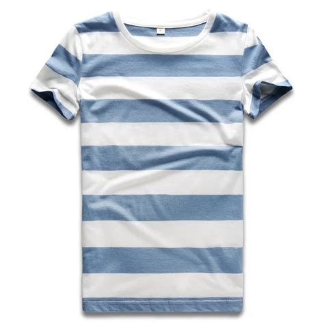 blue and white striped t shirt for women colorful stripe tshirt crew neck top tees woman short