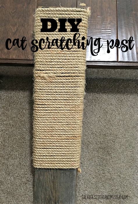 Diy Cat Scratching Post Salvage Sister And Mister