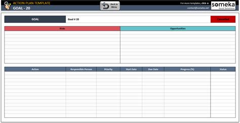 Action Plan Excel Template Goal Setting And Tracking Template