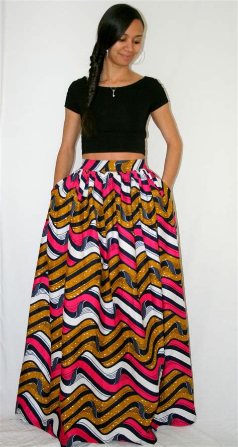 African Print Maxi Skirt With Pockets By Melangemode On Etsy 11500