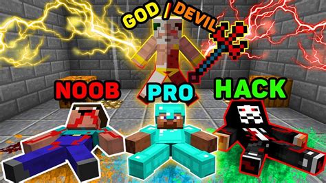 Minecraft Noob Vs Pro Vs Hacker Vs God God Rejoined With Devil In