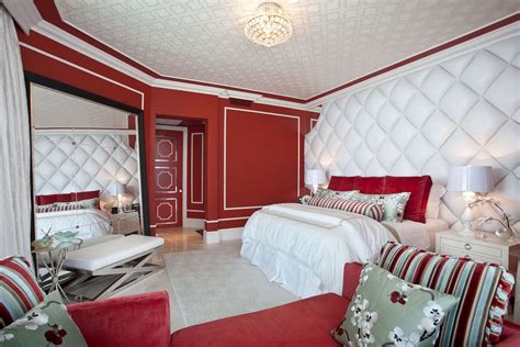 Hollywood Regency Turnberry Ocean Colony Dkor Interiors Red Bedroom