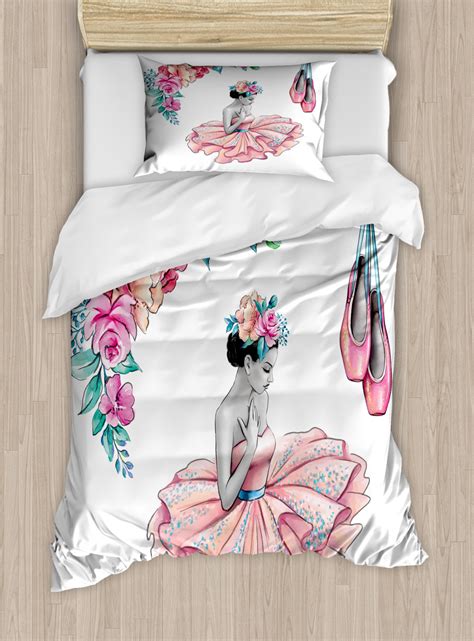 Twin size bedding is especially made for twin beds, just like other sheet sets are sized for the size mattress and bed frame. Ballerina Duvet Cover Set Twin Size, Painting Illustration ...