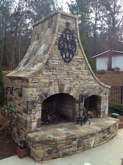 Dry Stack Stone Outdoor Fireplace I Am Chris